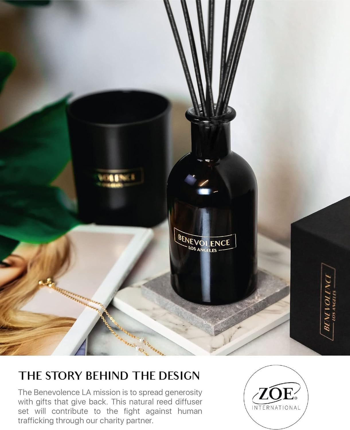 Reed Diffusers for Home, Bergamot & Jasmine Relaxing Fragrance | Aromatherapy Reed Diffuser Sticks with Gift Box, Scented Sticks for Bathroom | Home Décor