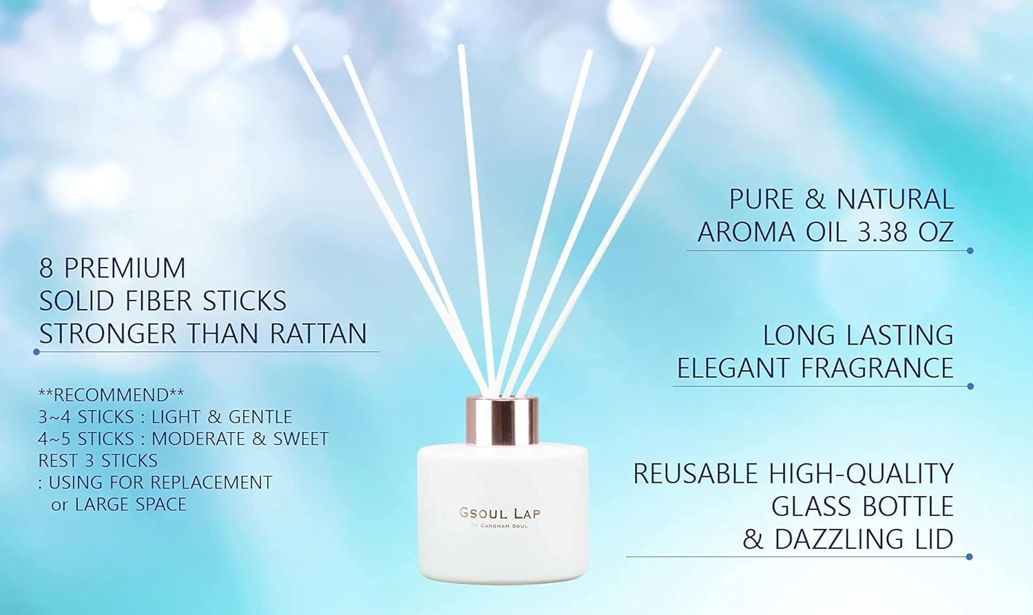 Jasmine Reed Diffuser Set/Fragrance Oil Diffuser Reeds/Scent Diffuser/Fresh Flowers Reed Diffuser Sticks/Room Decor/Office Decor/Home Fragrance Products & Gifts