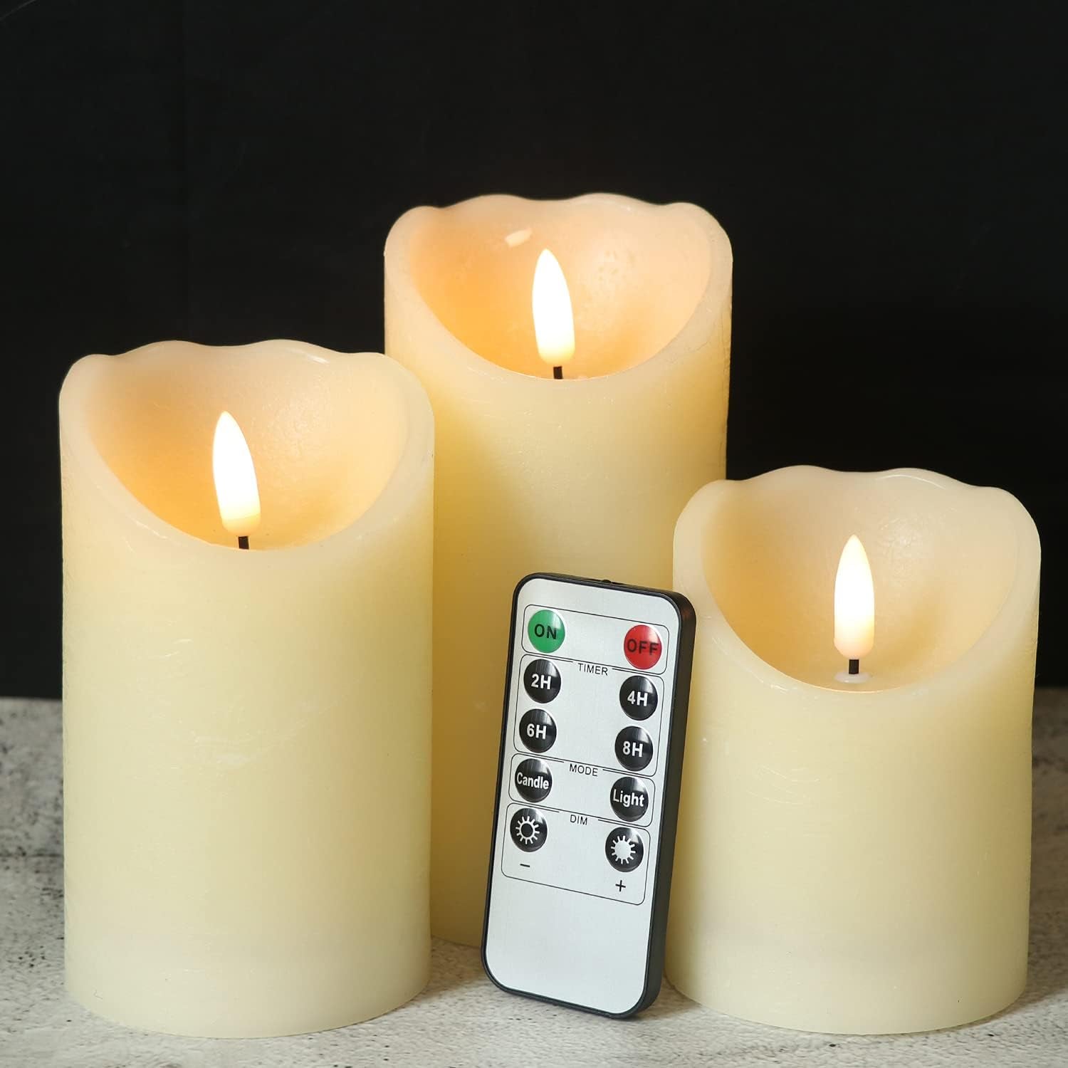 Eldnacele Luxe Pillar Candle Set – 3D Wick + Timer