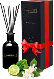 Reed Diffusers for Home, Bergamot & Jasmine Relaxing Fragrance | Aromatherapy Reed Diffuser Sticks with Gift Box, Scented Sticks for Bathroom | Home Décor