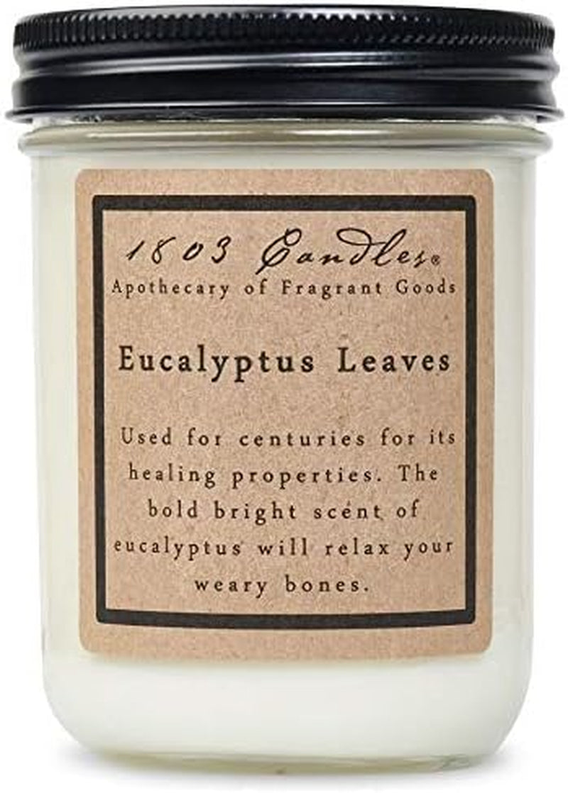 - 14 Oz. Jar Soy Candles - (Eucalyptus Leaves)