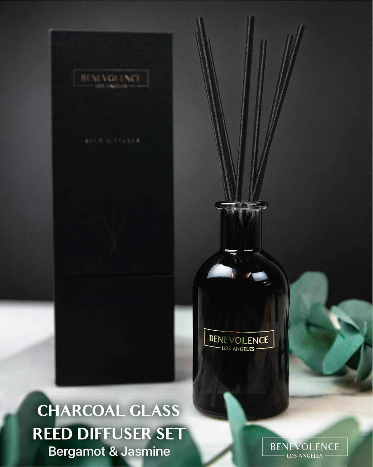 Reed Diffusers for Home, Bergamot & Jasmine Relaxing Fragrance | Aromatherapy Reed Diffuser Sticks with Gift Box, Scented Sticks for Bathroom | Home Décor